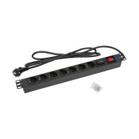 Triton Rab-PD-X12-A1 19 "Stand de socket 1U 7x Contact protecteur avec protection contre la foudre