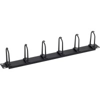 Triton Rab-VP-X11-A1 19 "Panneau de gestion des câbles 1U, 6 grands supports, noir