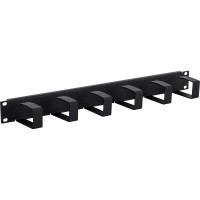 Triton Rab-VP-X21-A1 19 "Panneau de gestion de câbles 1U, 6 supports métalliques 40x70 mm, noir