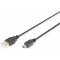 DIGITUS Câble de connexion USB 2.0, USB-A - Mini USB-B, 1,0m