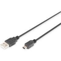 DIGITUS Câble de connexion USB 2.0, USB-A - Mini USB-B, 1,0m
