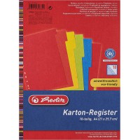 herlitz Intercalaires en carton, uni, A4, coloré, 10 touches