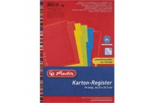 herlitz Intercalaires en carton, uni, A4, coloré, 10 touches