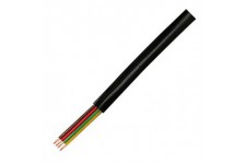 LogiLink Câble téléphonique, 100 m, 4 fils, plat, noir