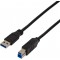 LogiLink Câble USB 3.0, USB-A - USB-B mâle, 1 m, noir