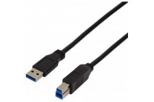 LogiLink Câble USB 3.0, USB-A - USB-B mâle, 1 m, noir