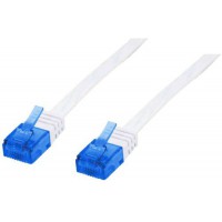 LogiLink Câble patch plat U/UTP, Cat. 5e, 0,5 m, blanc