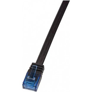 LogiLink Câble patch plat U/UTP, Cat. 5e, 2,0 m, noir