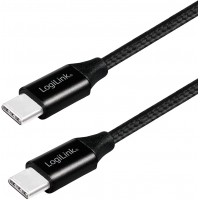 LogiLink Câble USB 2.0, USB-C - USB-C mâle, 1,0 m, noir