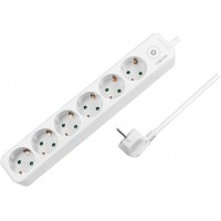 Logilink- Bloc Multiprise Avec Interrupteur Et Protection Ip20 - Longueur Du Câble 1,5 M - Blanc 6-Fach Blanc.