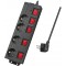 Logilink Lps251 Bloc Multiprise 4 Prises Cee 7/3 Avec 5 Interrupteurs Marche/Arrêt, Protection Contre Les Surtensions Et Protect
