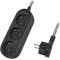 Logilink Lps261 Bloc Multiprise 3 Prises Cee 7/3 Avec Poignée Pliante Pratique Et Câble Textile 1,5 M