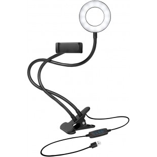 LogiLink Ring light avec support de smartphone à pince, 85mm