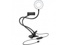 LogiLink Ring light avec support de smartphone à pince, 85mm