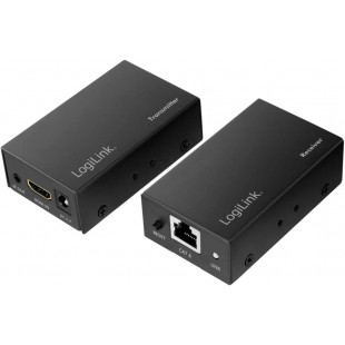LogiLink Kit d'extension HDMI via LAN, POC/IR, 60 m, noir