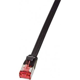LogiLink Câble patch plat U/FTP, Cat.6A, 0,25 m, noir