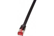 LogiLink Câble patch plat U/FTP, Cat.6A, 0,25 m, noir