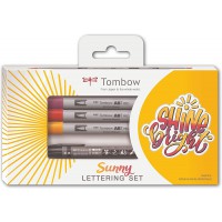 Tombow Set Lettering Sunny, 5 pièces