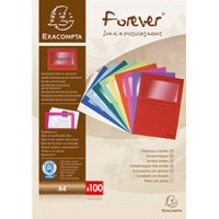 EXACOMPTA Chemise à fenêtre FOREVER, A4, 120 g/m2, rouge