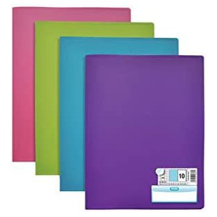 Lot de 10 : Oxford Protège-documents Memphis, A4, 10 pochettes, assorti