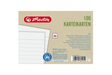 herlitz Fiches Recycling, format A6, ligné, blanc