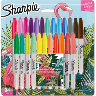 Sharpie Marqueur permanent FINE, BIG PACK de 24 'Flamingo'