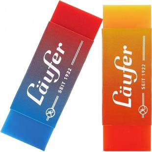 Läufer Gomme en plastique PLAST COLOR, carte blister de 2