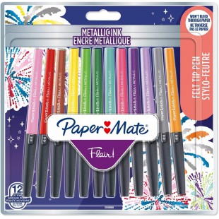 Paper:Mate Stylo feutre Flair METALLIC, blister de 12