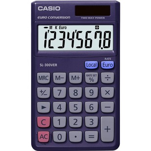 CASIO Calculatrice de poche SL-300 VERA, solaire / à pile