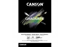 CANSON Bloc de dessin GRADUATE MIXED MEDIA, A5, noir