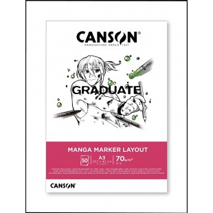 CANSON Bloc de dessin GRADUATE Manga Marker Layout, A3