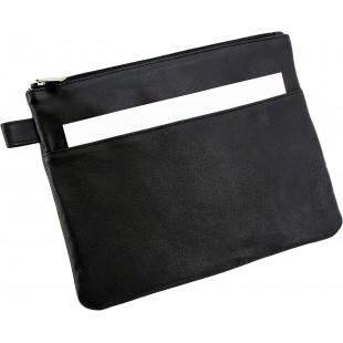 Alassio Sac de banque avec poche avant, cuir, noir