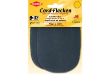 KLEIBER Patch thermocollant en velours côtelé, gris clair