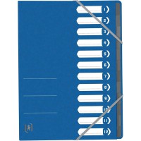 Oxford Trieur Top File+, A4, 12 compartiments, bleu