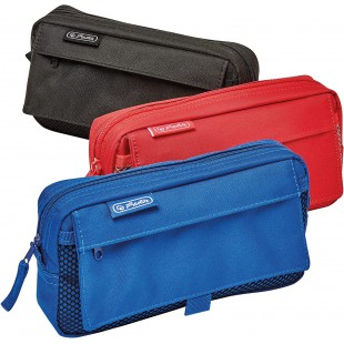 Lot de 3 : herlitz Trousse à stylos avec poche en filet, assortie