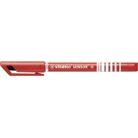 STABILO Feutre à pointe fine SENSOR M, tracé: 0,7 mm, rouge