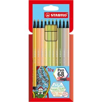 Etui carton x 10 feutres de dessin STABILO Pen 68 - "Soft Colors"