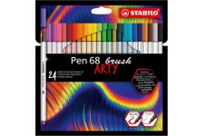 Etui carton x 24 feutres pinceau STABILO Pen 68 brush ARTY