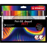 Etui carton x 30 feutres pinceau STABILO Pen 68 brush ARTY