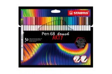 Etui carton x 30 feutres pinceau STABILO Pen 68 brush ARTY