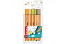 Etui carton x 10 stylos-feutres STABILO point 88 - "Soft Colors"