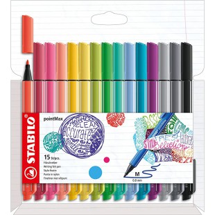 STABILO Stylo-feutre pointMax, étui carton de 15