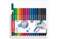 Etui carton x 18 stylos-feutres STABILO pointMax - coloris intenses