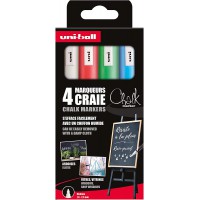 uni-ball Marqueur craie Chalk marker PWE5M/4 PF, étui de 4