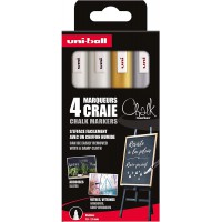 uni-ball Marqueur craie Chalk marker PWE5M/4 PF, étui de 4