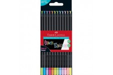 FABER-CASTELL Crayon de couleur Black Edition, étui de 12