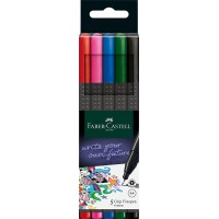 FABER-CASTELL Feutre pointe fine GRIP FINEPEN, étui de 5