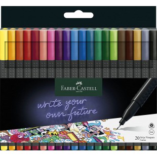 FABER-CASTELL Feutre pointe fine GRIP FINEPEN, étui de 30