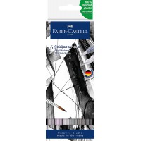 FABER-CASTELL Marqueur aquarelle doréFABER, étui Tons gris