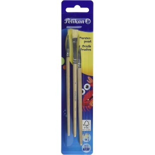 Pelikan Kit de pinceau brosse 613 F, 3 pièces, assorti